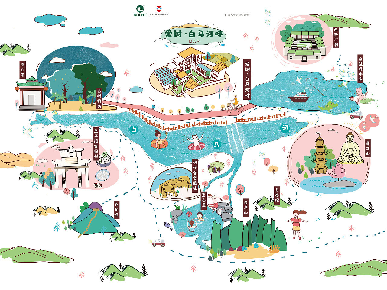 和田市手绘地图景区的艺术表现